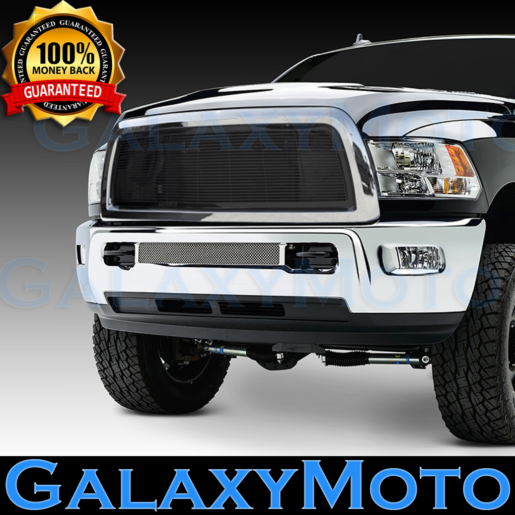 13-17 RAM 2500+3500+HD Front Hood Black Billet Grille+Replacement+Chrome Shell