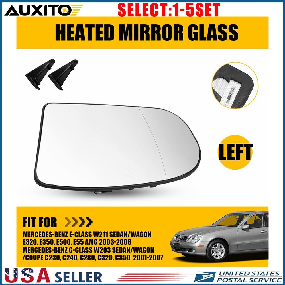 Mirror Glasses Driver Left Side Heated for Mercedes E C Class 2038100121 1-5X