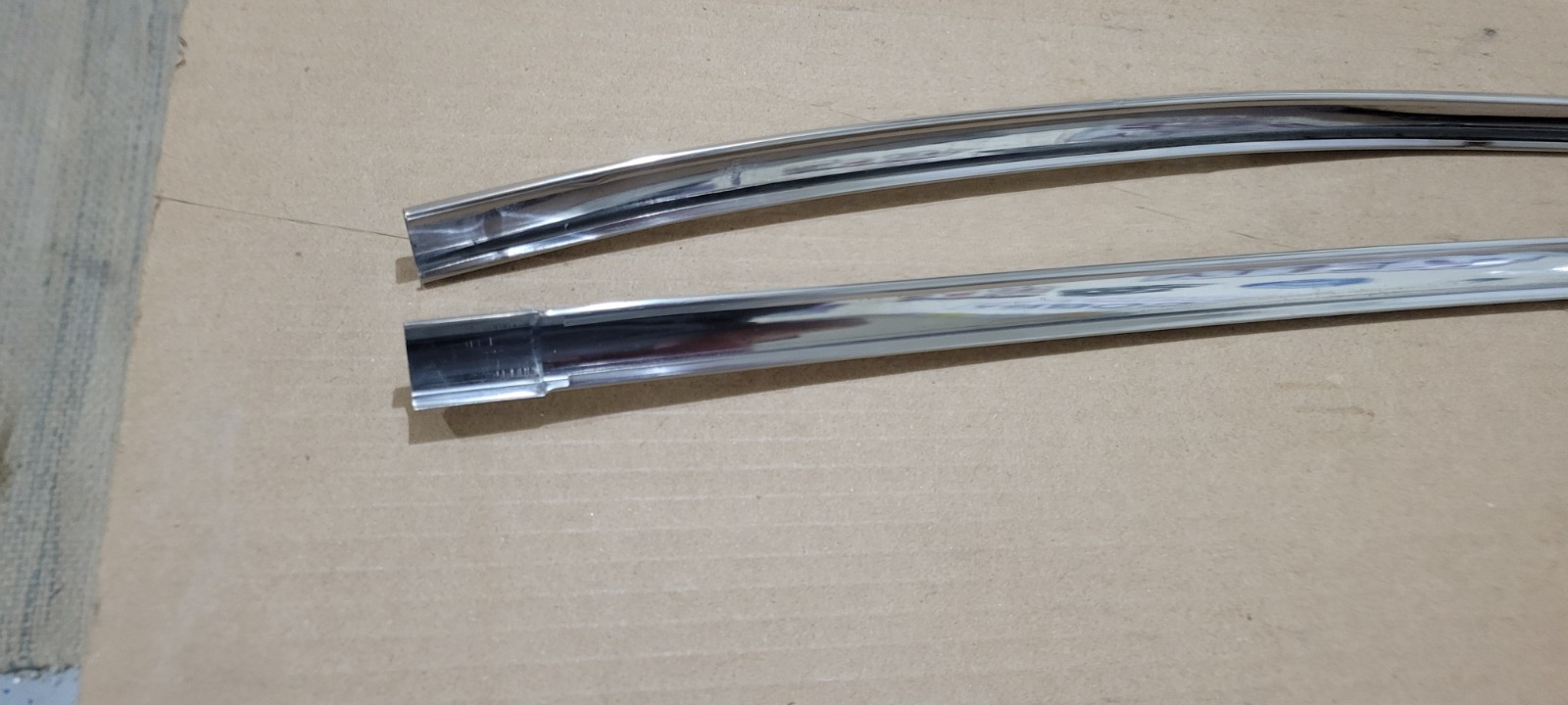 1967 NOS Ford Fairlane Comet Hard Vynl Top Rear Chrome Trim Moldings FOMOCO
