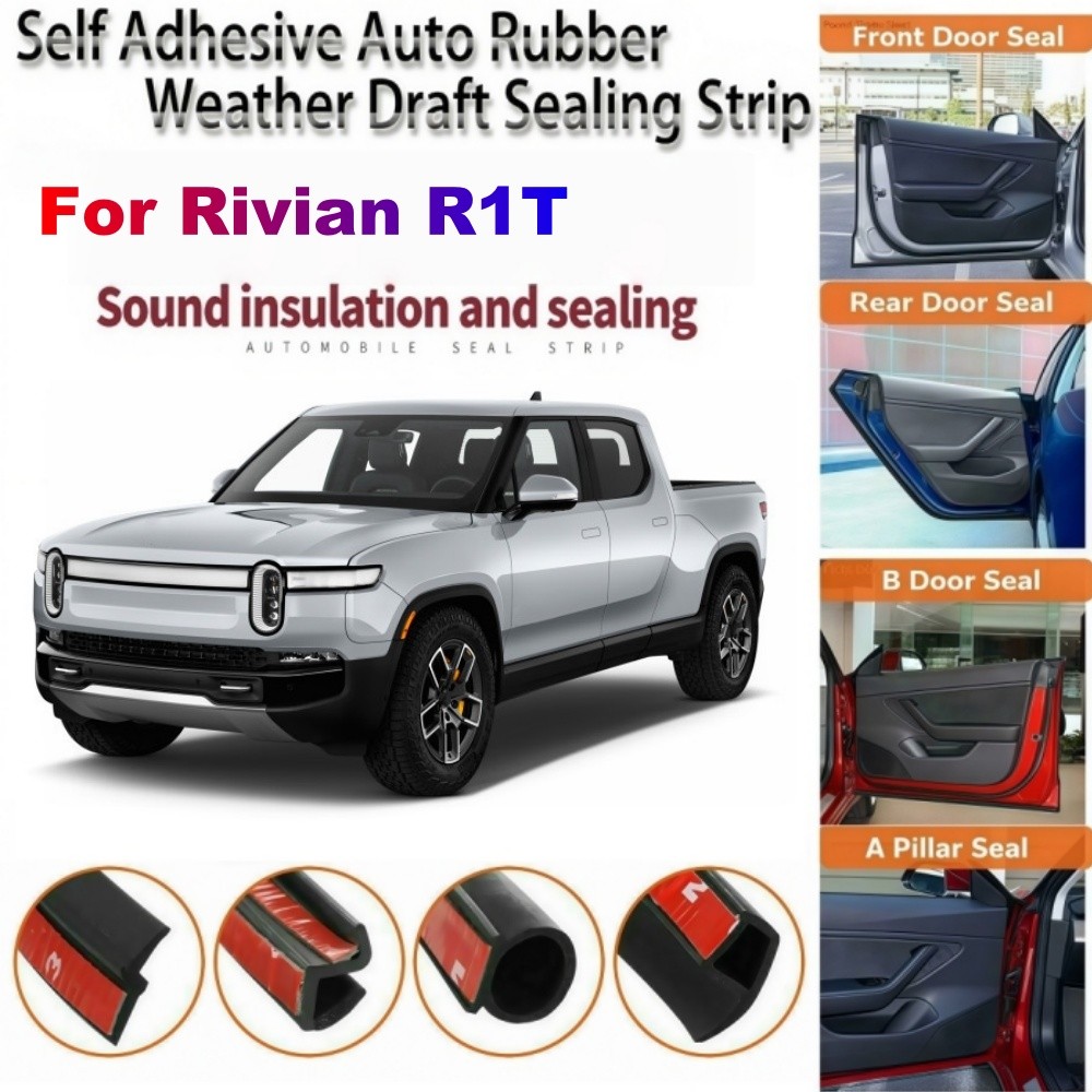 Door Rubber Seal Strips Weather Draft Wind Noise Reduction Kit u For Rivian R1T