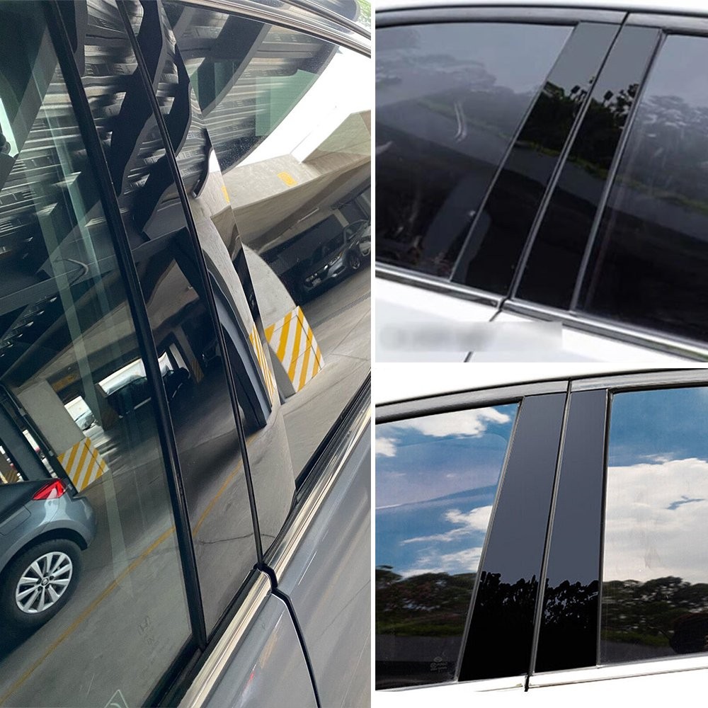 6X Door Trim Pillar Posts Decorations Cover Black 2016-2021 For Chevrolet Malibu