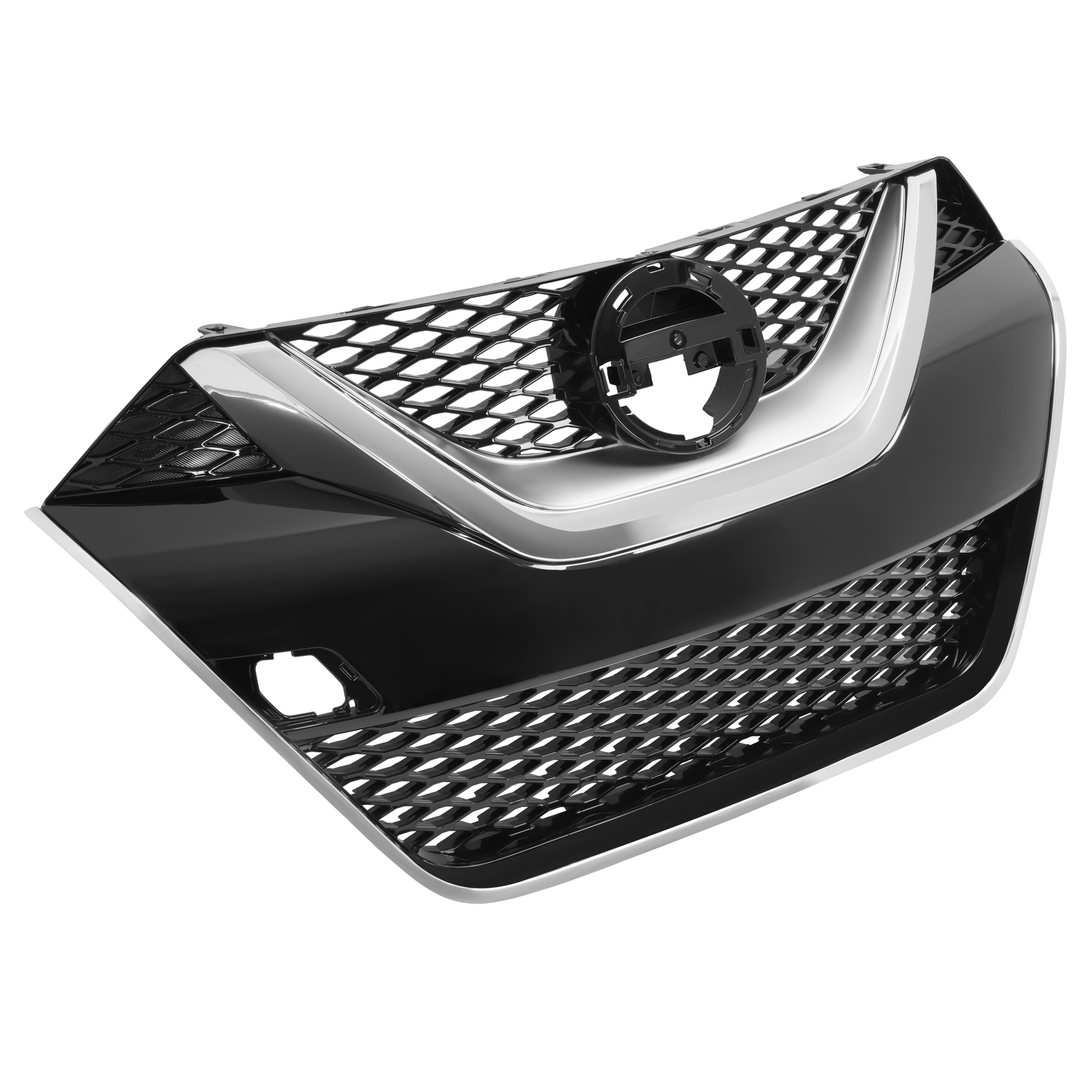 Front Upper Bumper Grille Black w/Chrome Trim For Nissan Maxima 2016 2017 2018