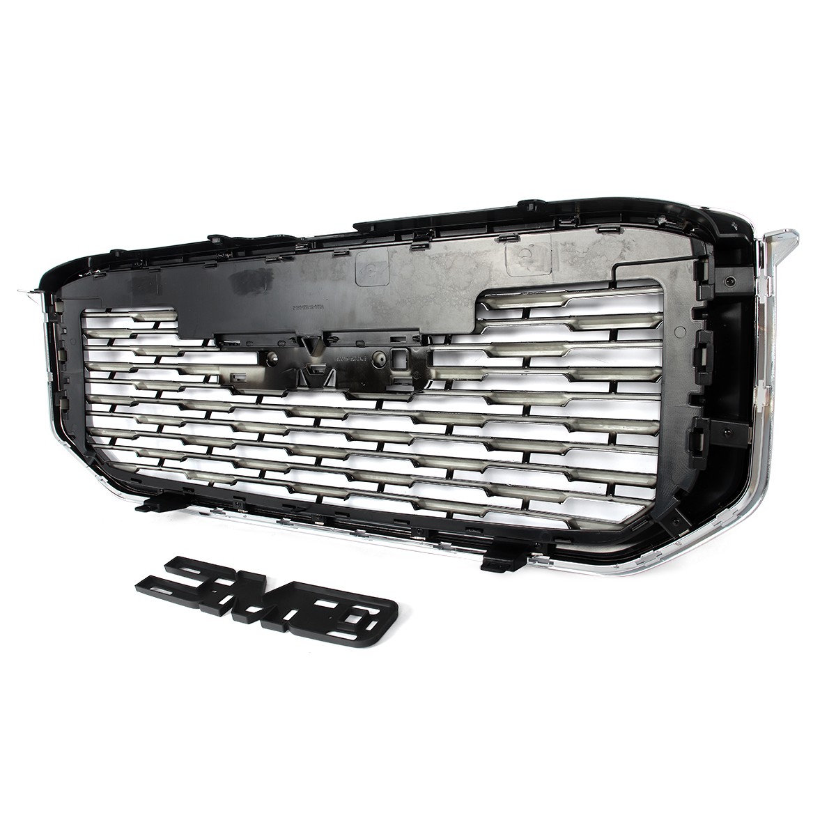 Chrome Black Front Upper Grille Mesh For GMC Yukon/ Yukon XL Denali Style 15-20