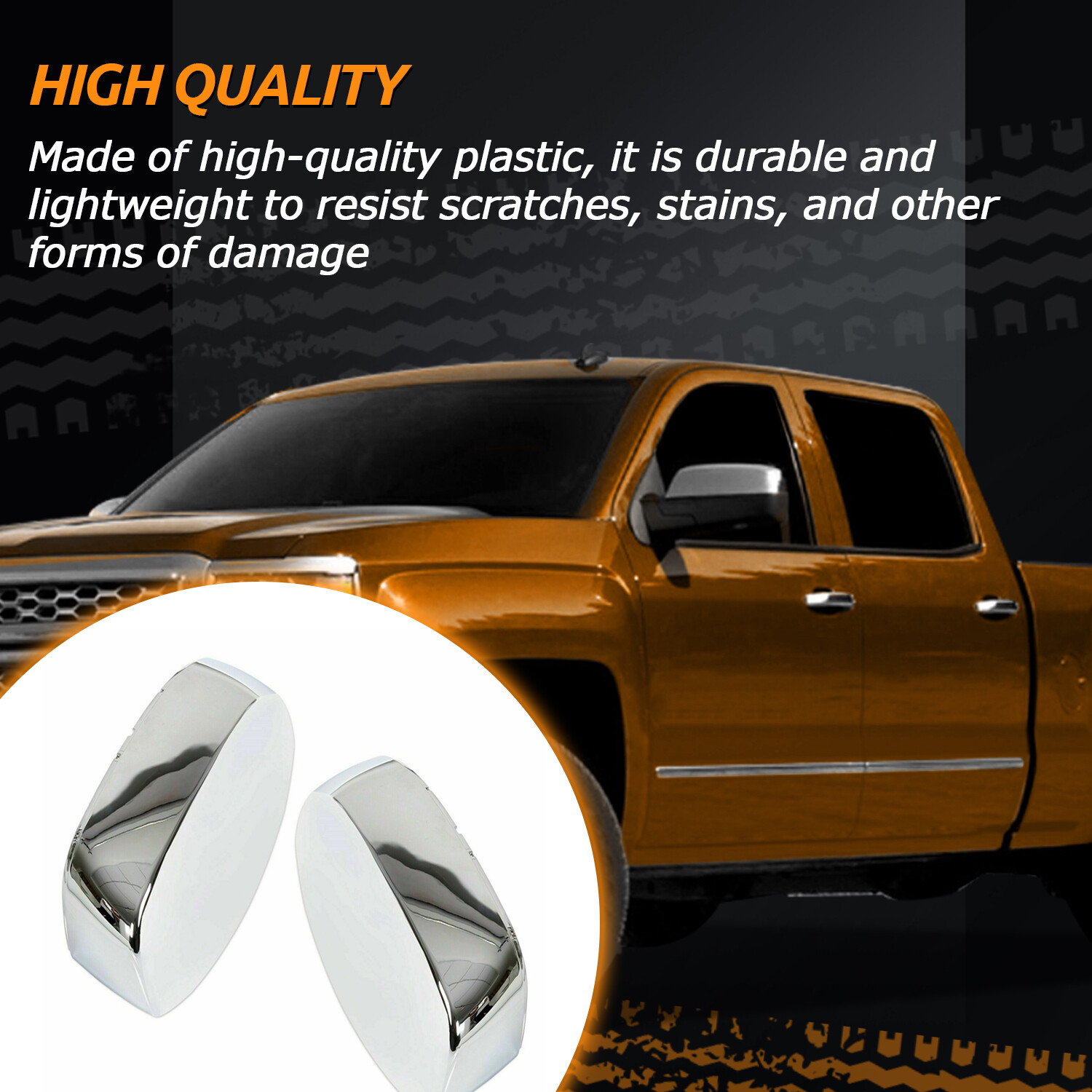 For 2007-2014 Chevy Silverado / GMC Sierra CHROME Top Mirrors Covers Replacement