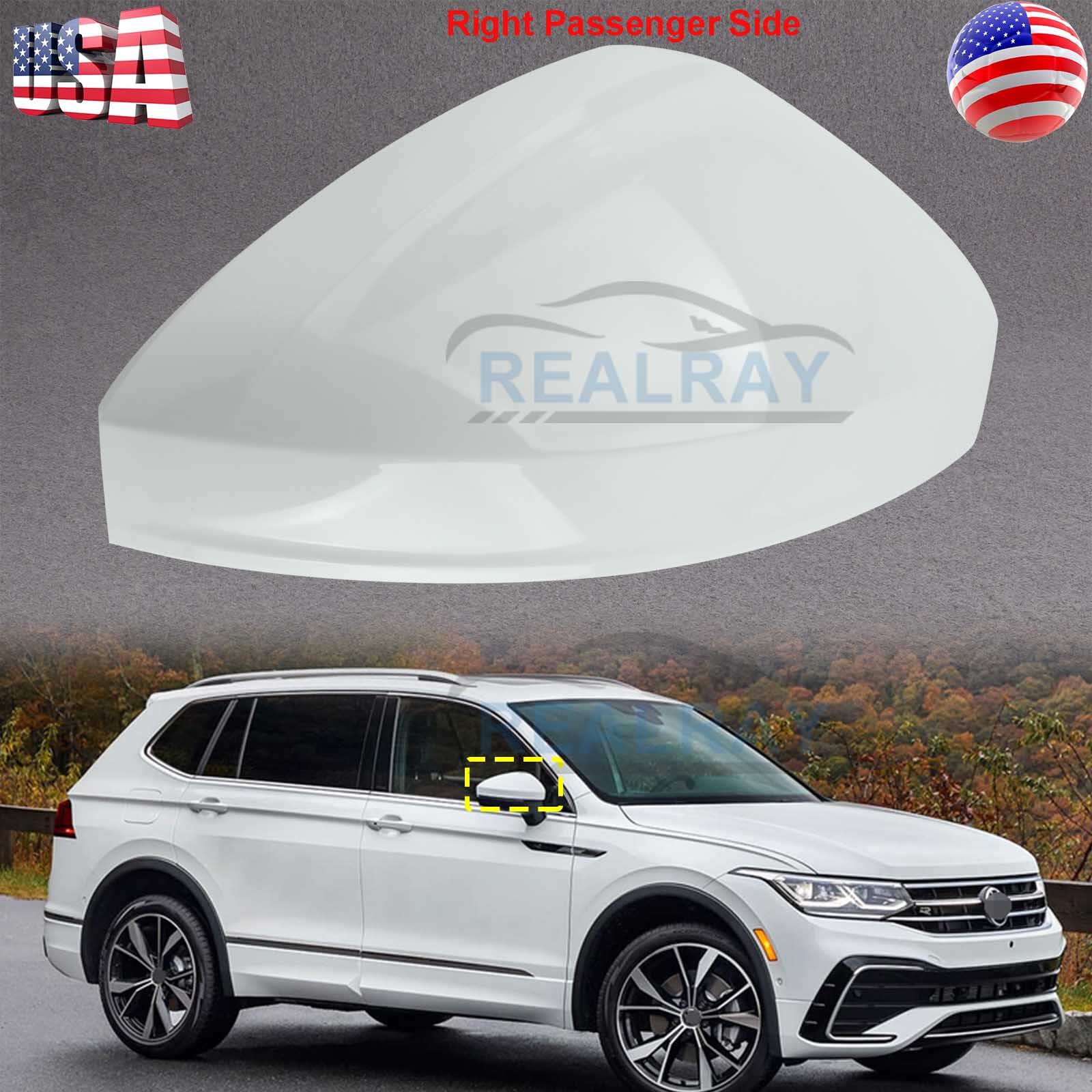 Right RearView Mirror Cover Replace For VW Volkswagen Tiguan 2018-2022 White