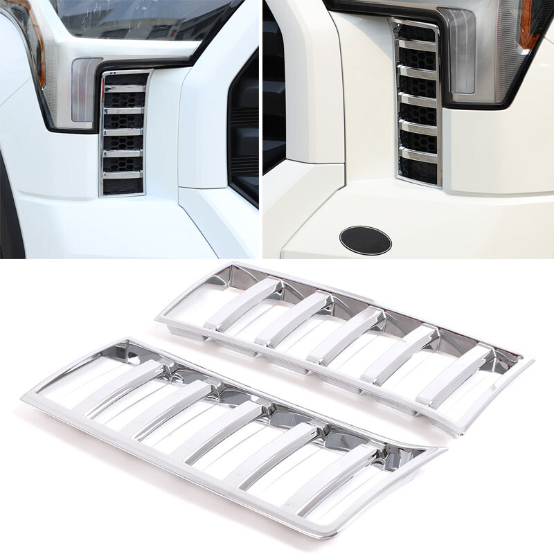 Sliver Front Air Intake Vent Cover Trim Decor For Toyota Tundra 2022 2023 2024