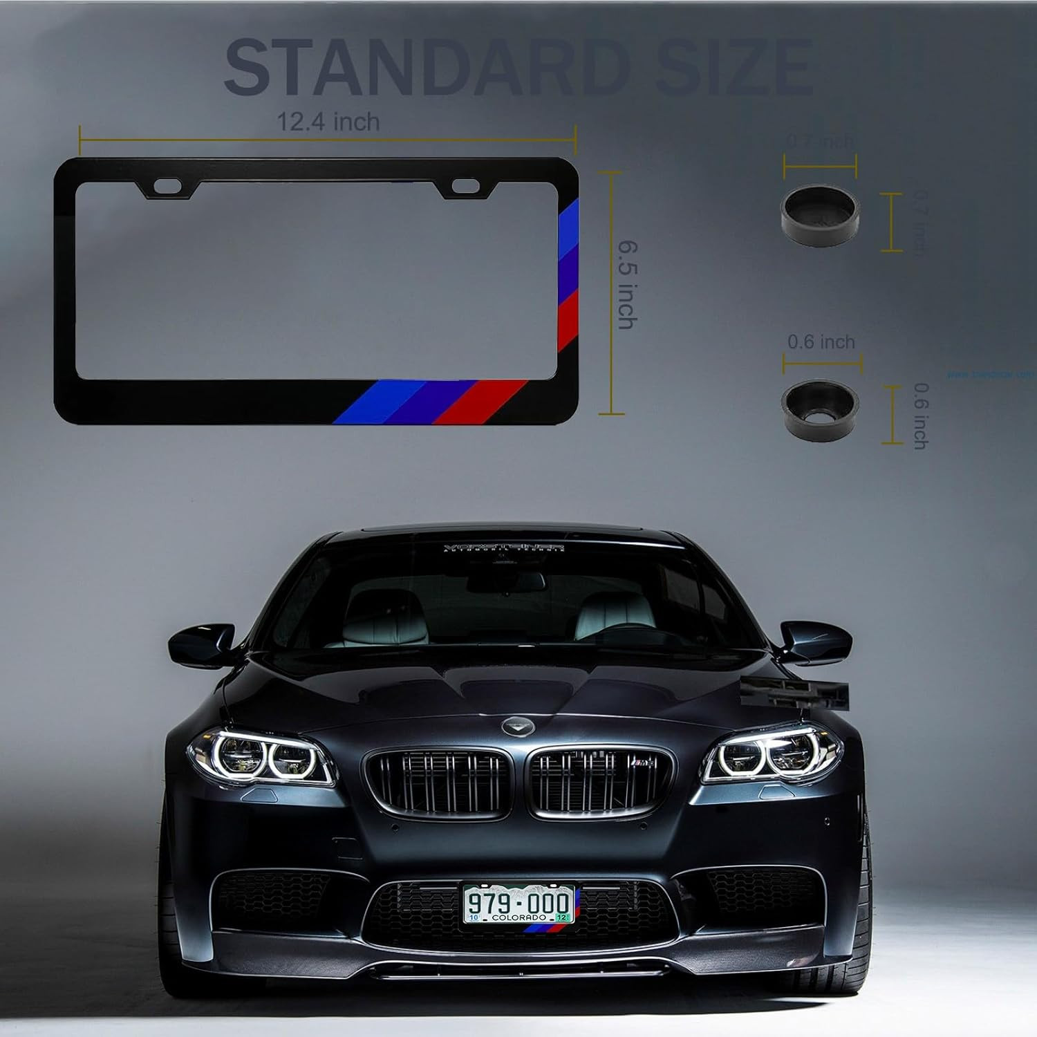 2pcs Aluminum Alloy License Plate Holder Frames for BMW with Screws & Tool