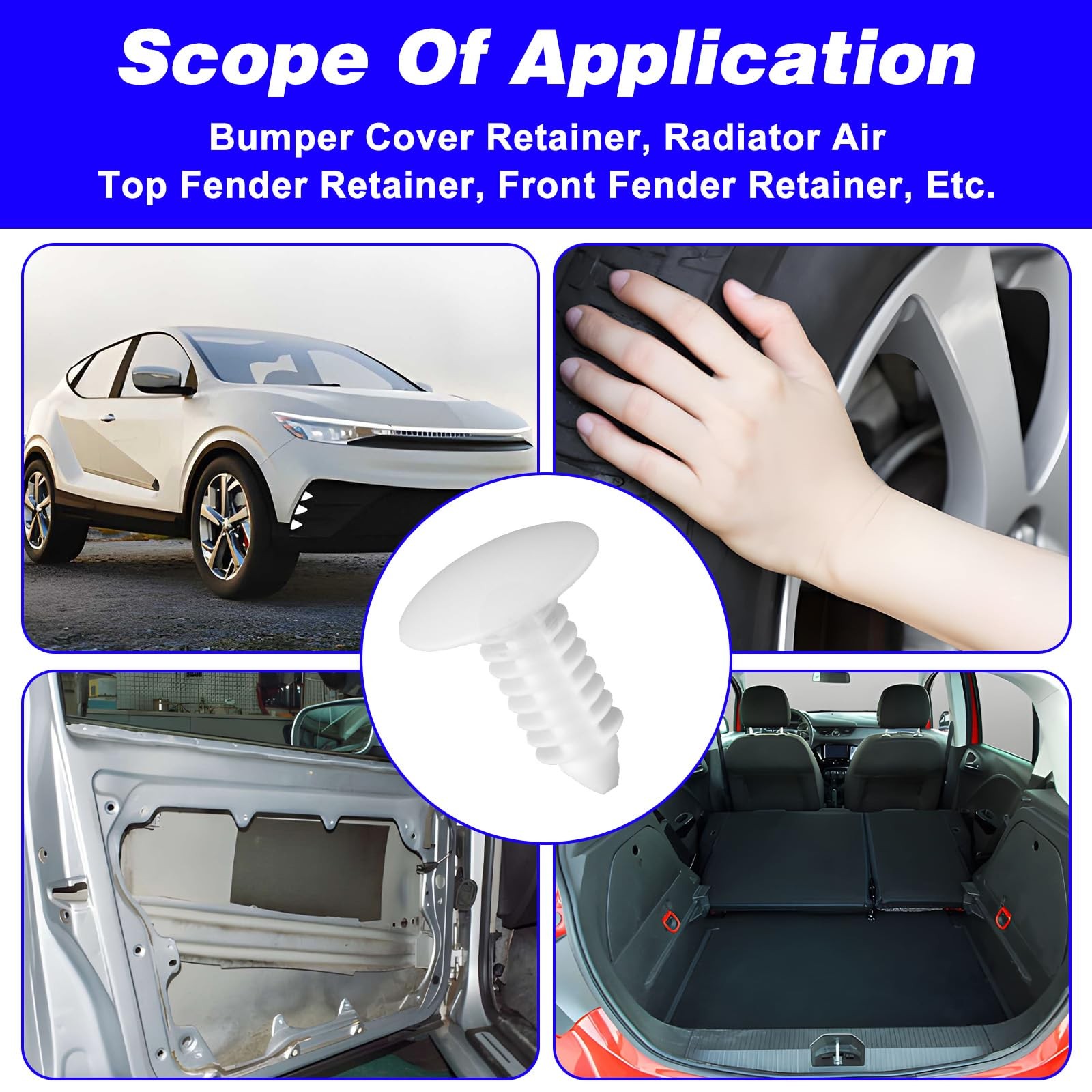 10PCS License Plate Hole Plugs, White Bumper Plugs Car Bumper Plug Universal …