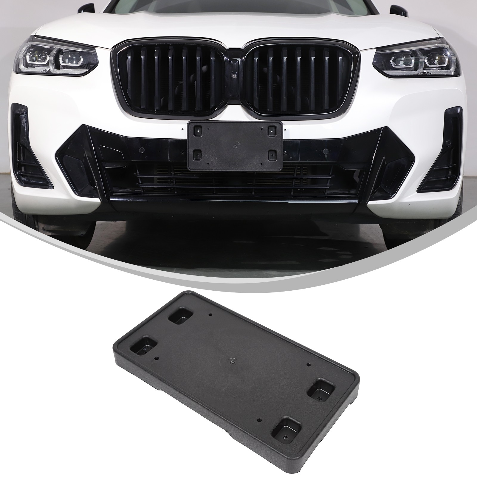 Front Bumper License Plate Bracket Mount Holder Fits BMW X3 2022-2024