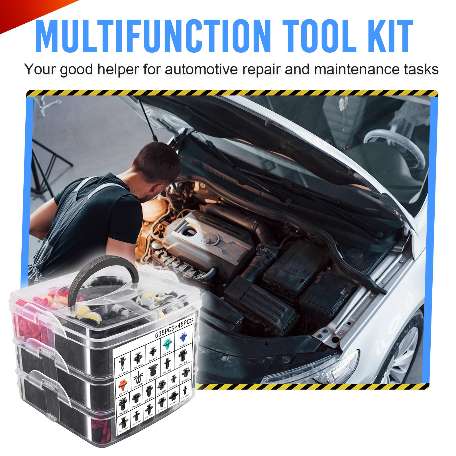 MICTUNING 680Pcs Auto Mount Clips Fasteners Removal Tool Kit Rivets Clamps Kit