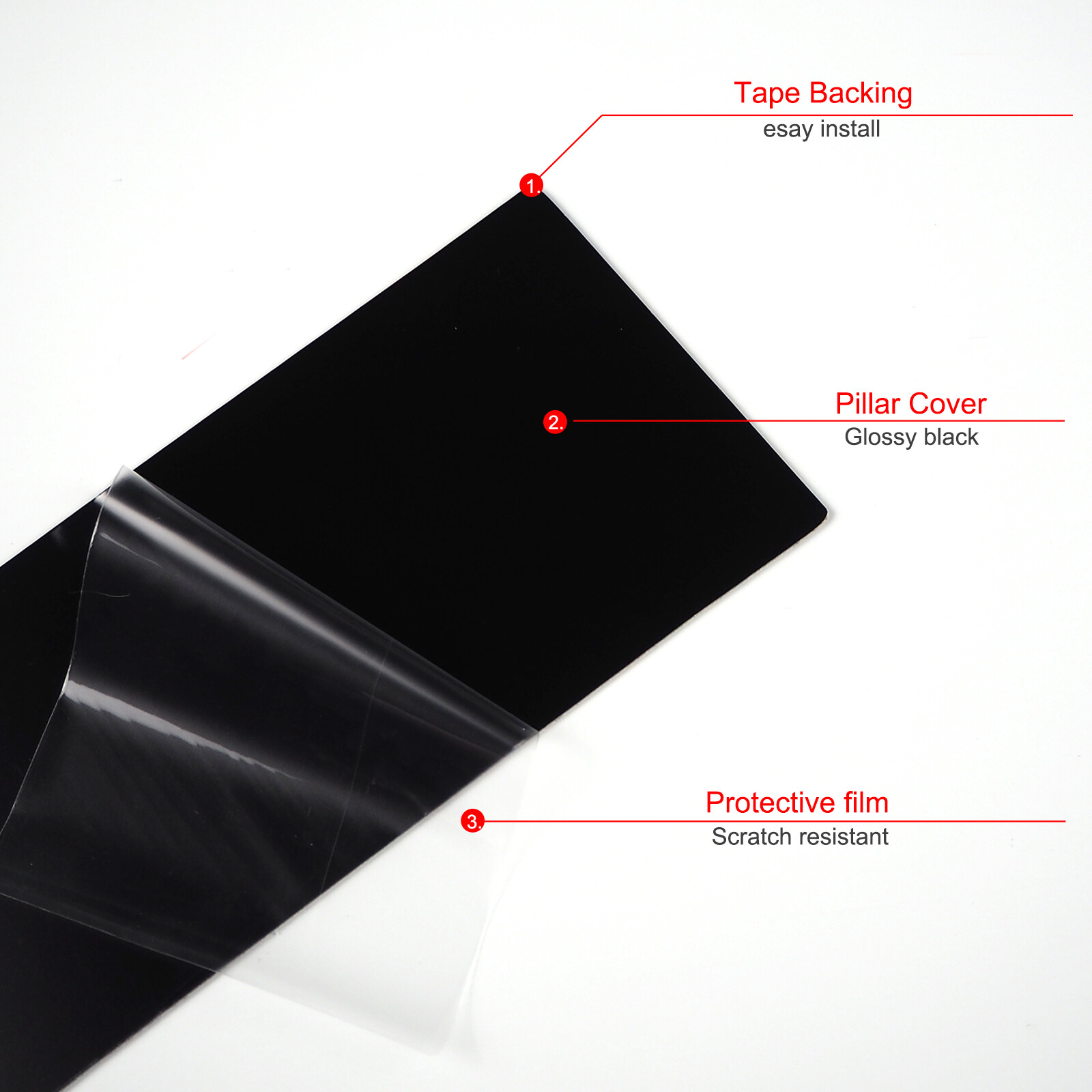 6pcs Glossy Black Pillar Post for 2018-2021 Honda Accord Window Door Trim Cover