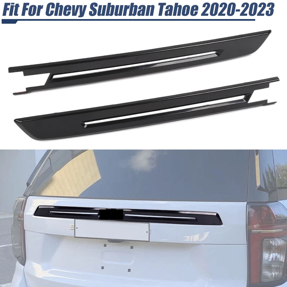 Black Rear Tailgate Molding Trim Cover Strips For Chevrolet Suburban Tahoe 20-23