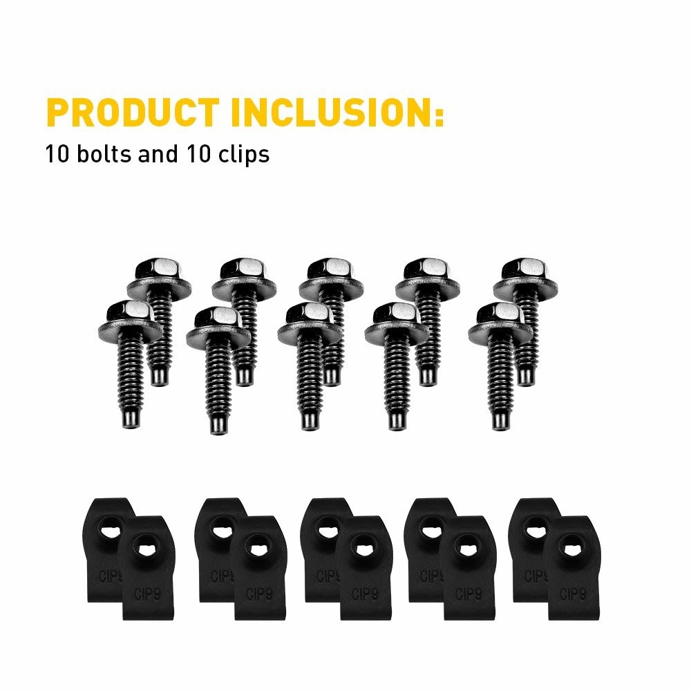 5/16-18 x 1-3/16″ Long- 20pcs (10ea)-374F FIT Ford Truck Body Bolts & U-nut Clip