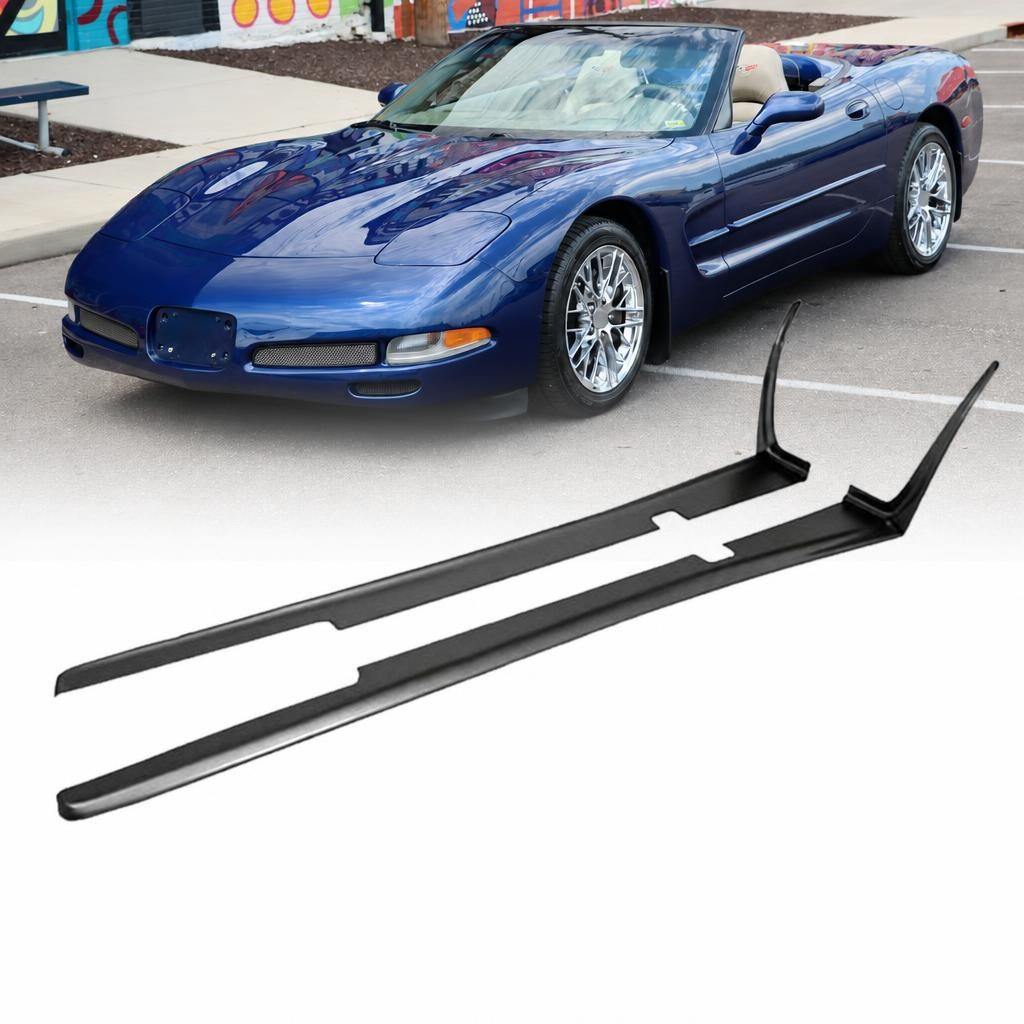 Matte Black For Corvette 97-04 C5 | ZR1 ABS Plastic Side Skirts Panel & Mud Flap