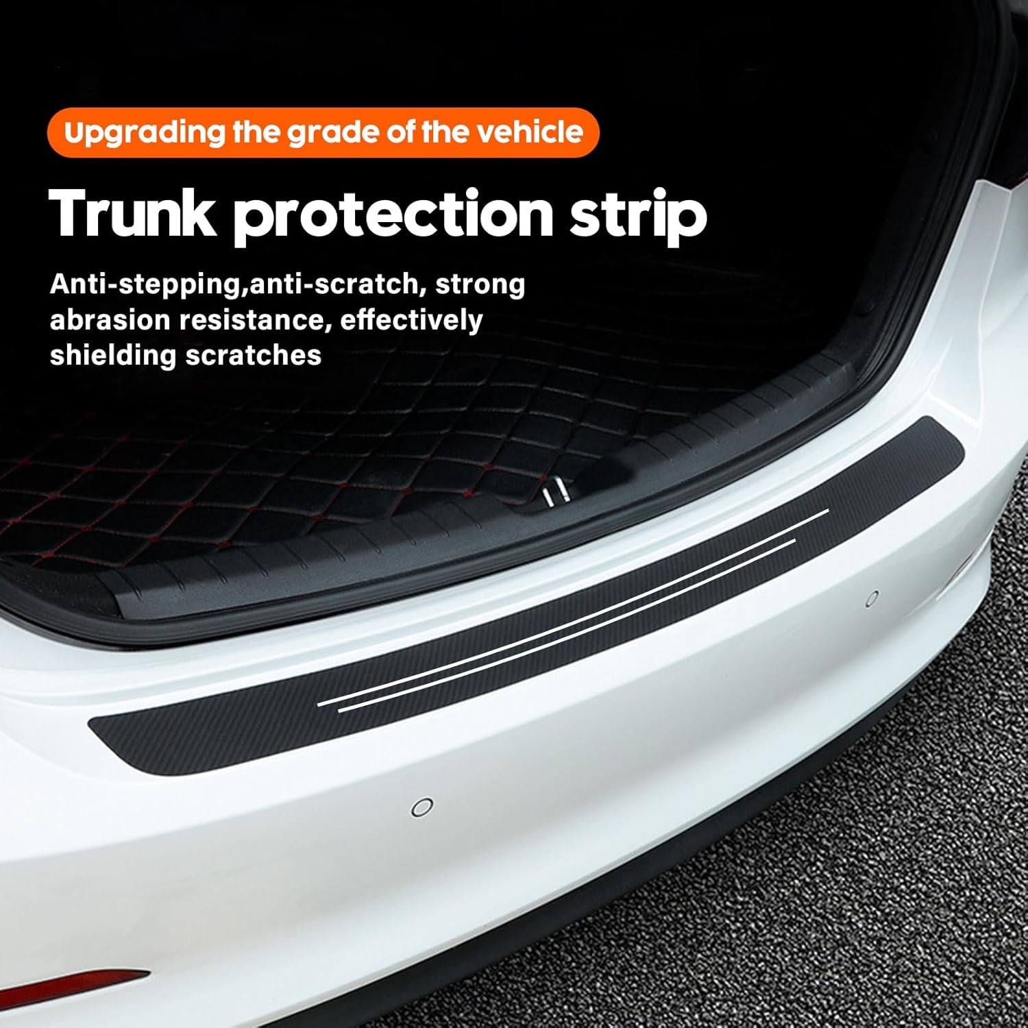 Carbon Pattern Door Sill Trunk Threshold Protector Kit Universal For BMW Vehicle