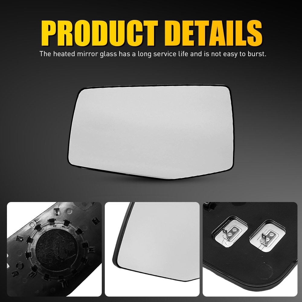 Driver Mirror Replacement Glass for 2020-2024 Chevrolet Silverado 2500/3500 HD