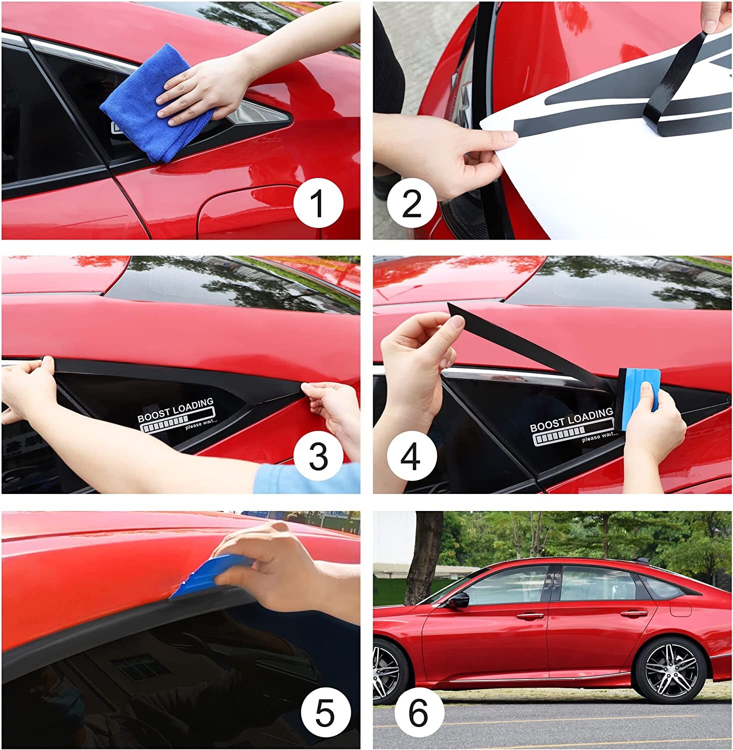6pcs Glossy Black For 2018-2022 Honda Accord Chrome Delete Blackout Window Trims