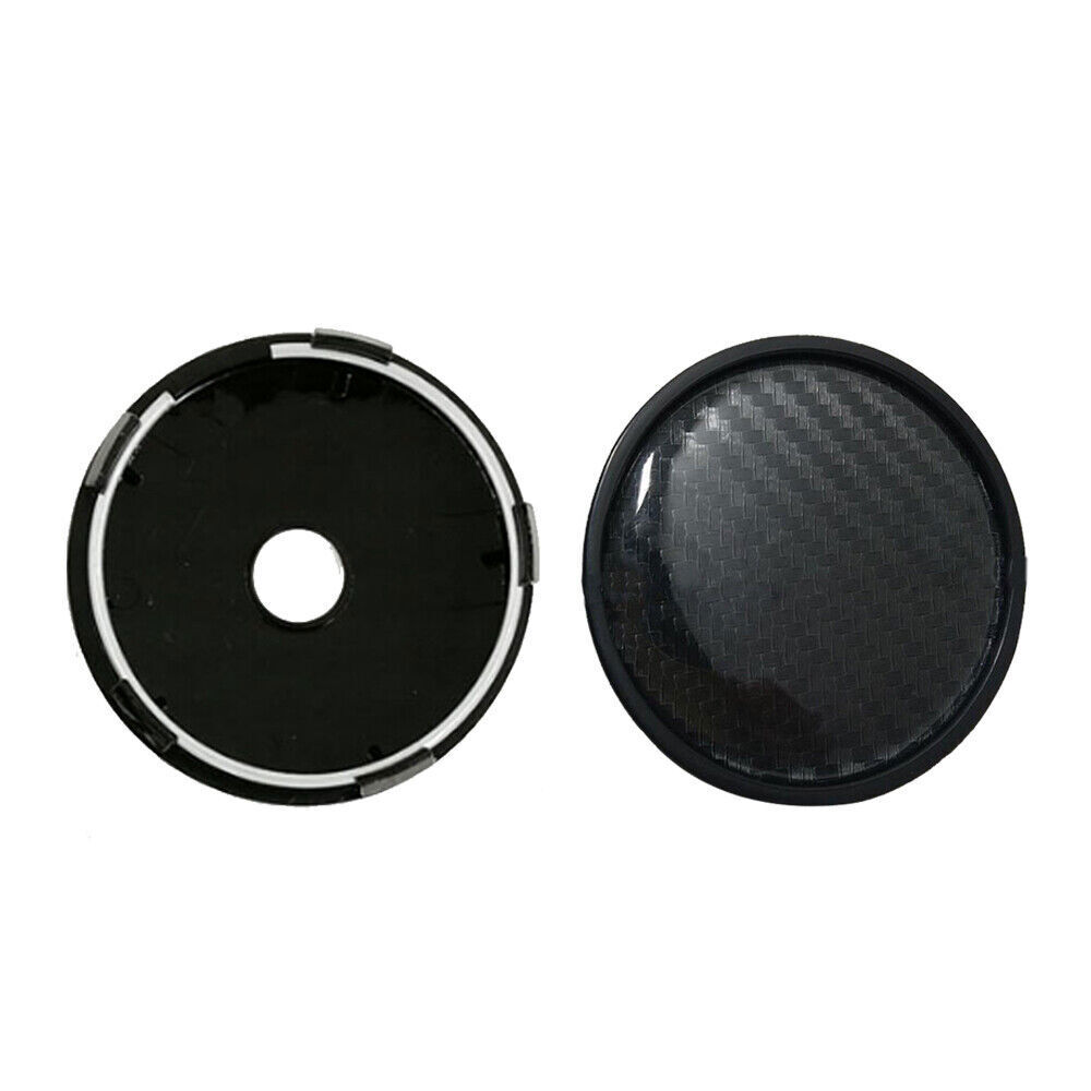 60mm Black Carbon Fiber Car Wheel Center Hub Cap Rim Hub Cover Auto Accessories