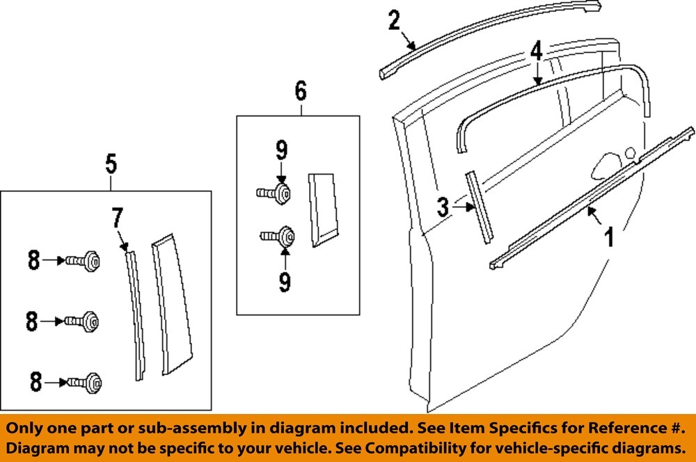 MAZDA OEM 14-21 6 Rear Door Exterior Trim-Belt Molding GHK150670E