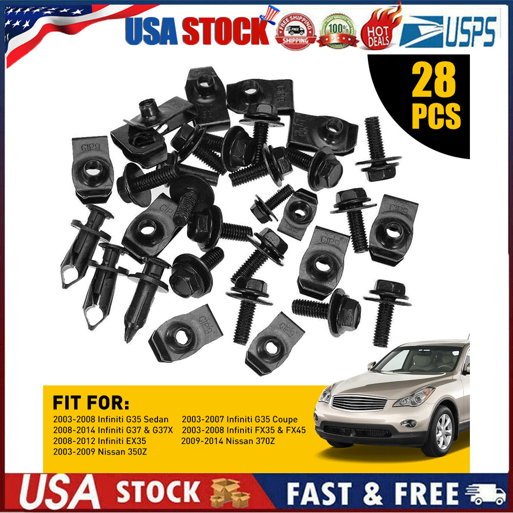 Engine Shield Splash Guard Bumper Hardware Kit Body Bolt Screw U-nut Clip Rivet