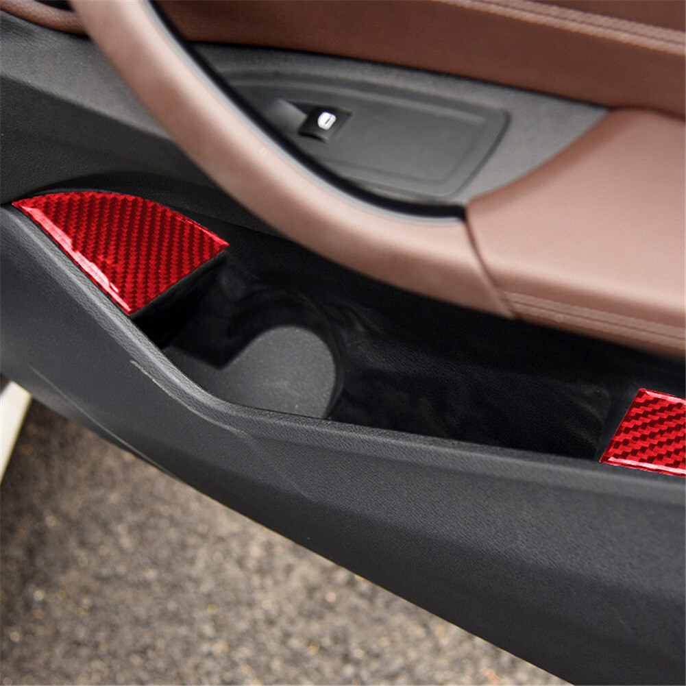 16pcs For BMW X1 F48 2016-18 Red Carbon Fiber Door Panel Interior Trim Set
