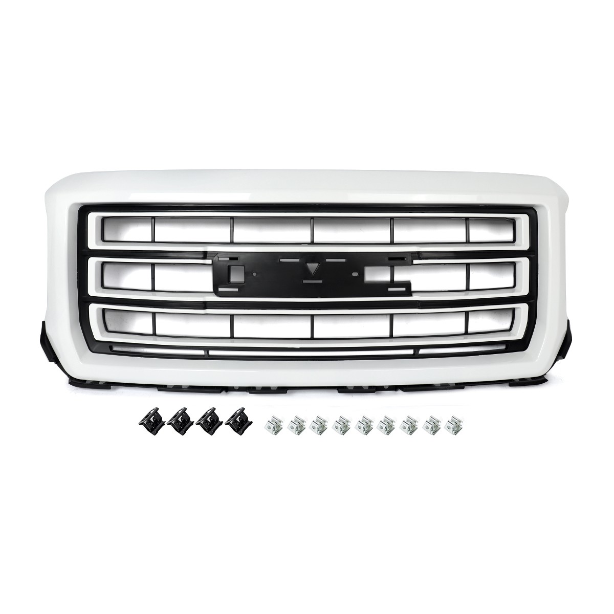 For 2014-2015 GMC Sierra 1500 SLT SLE Summit White Front Bumper Grille Assembly