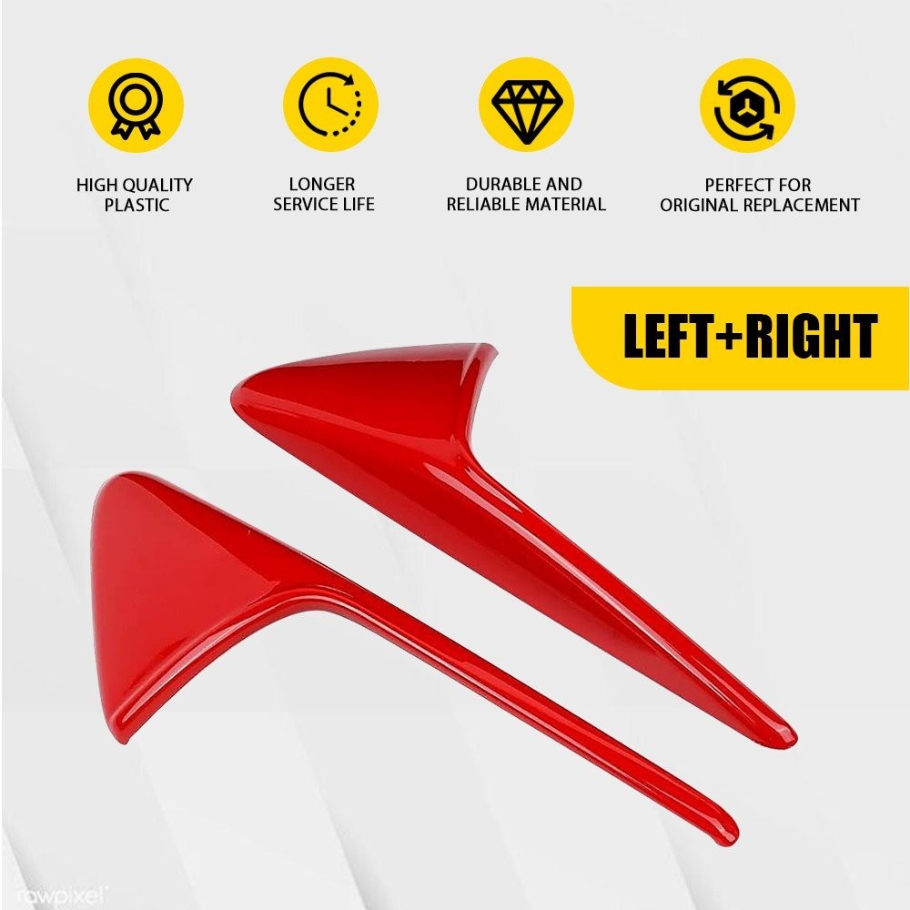 ABS Side Camera Decor Cover Trim Glossy Red For 2015-2023 Tesla Model 3 Y S X
