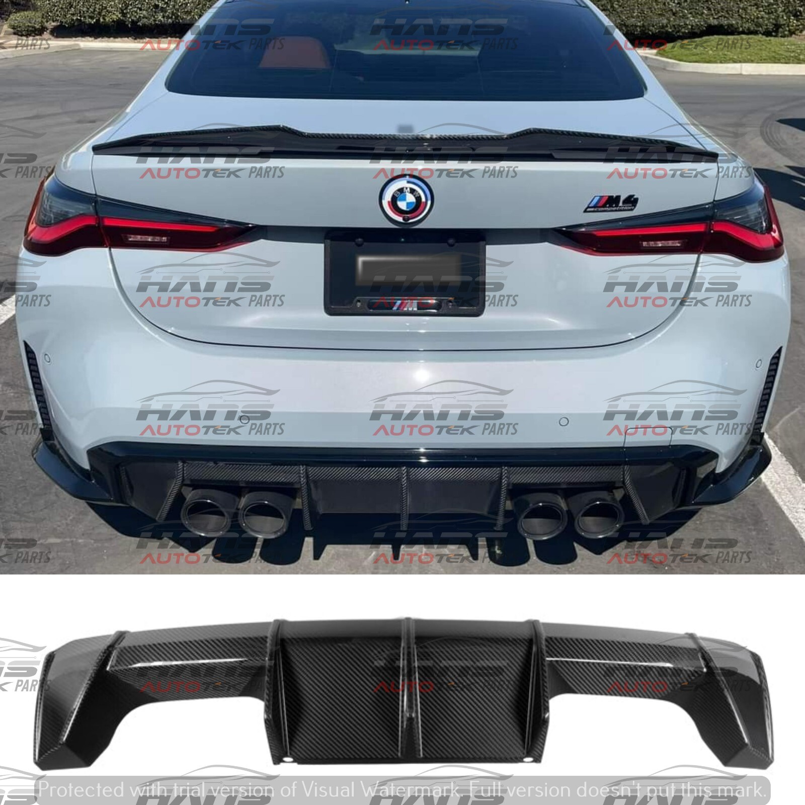 Mperformance Style Dry Carbon Fibre Rear Diffuser FOR BMW M3 M4 G80 G81 G82 G83