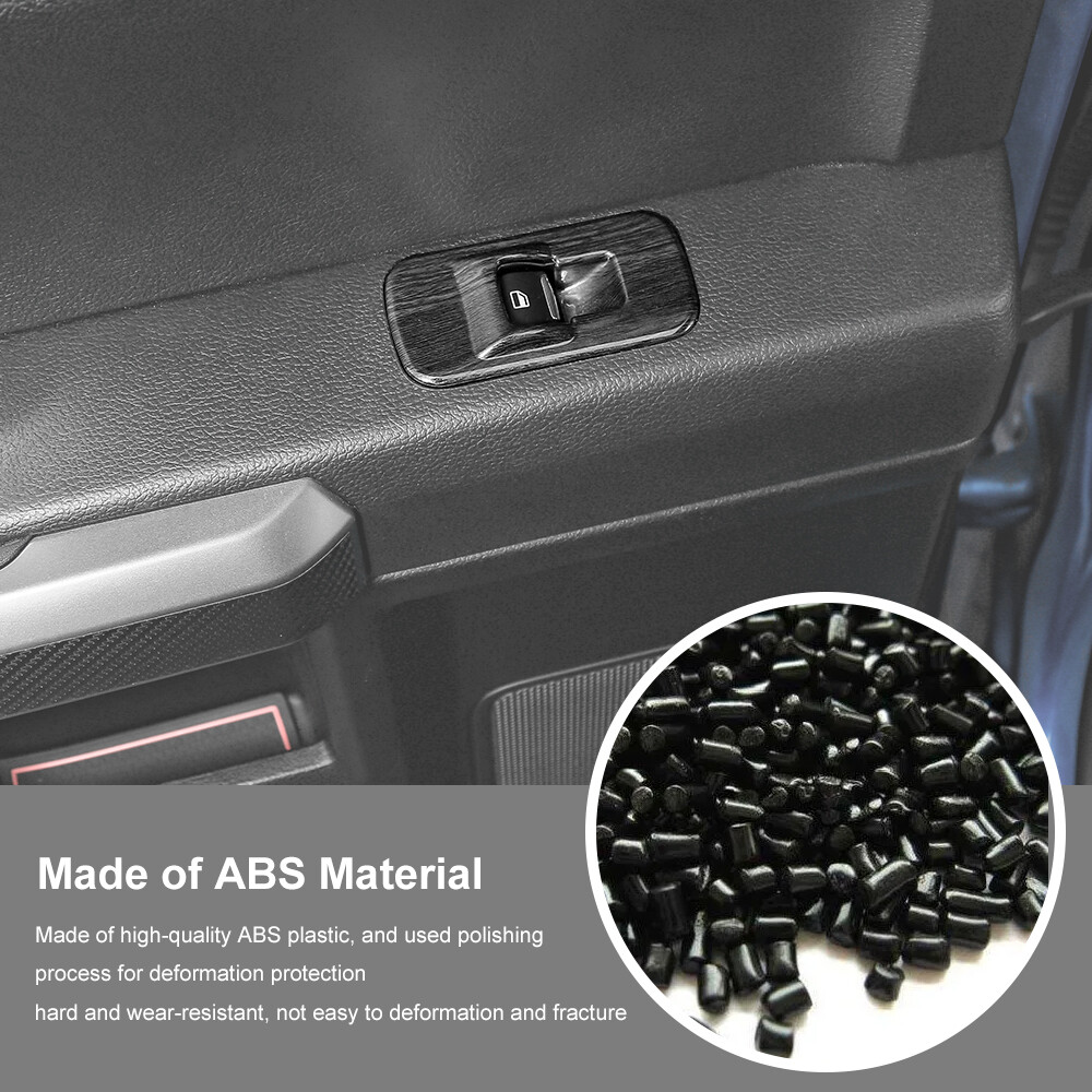 Black Wood Grain Window Lift Switch Panel Decor Cover Trim For Ford F150 2015-20