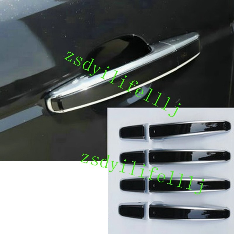 8x For Land Rover Range Rover Evoque 2015-20 Car Silvery Black Door Handle Cover