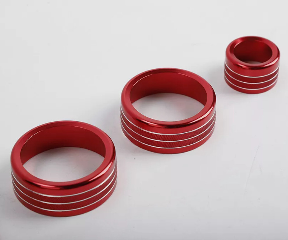 Dashboard Console Adjust Knob Cover Crimson Trim kit For Chevy Silverado 2022-20