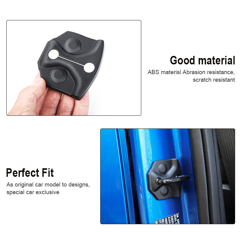 4pc Black Door Lock Cover Buckle Base Decal Overlay Trim For Ford F150 2015-2020