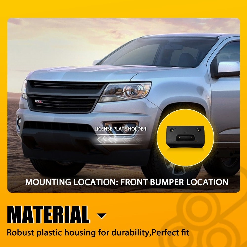 For Chevrolet Colorado 2015-2020 Black Front License Plate Tag Holder Bracket US