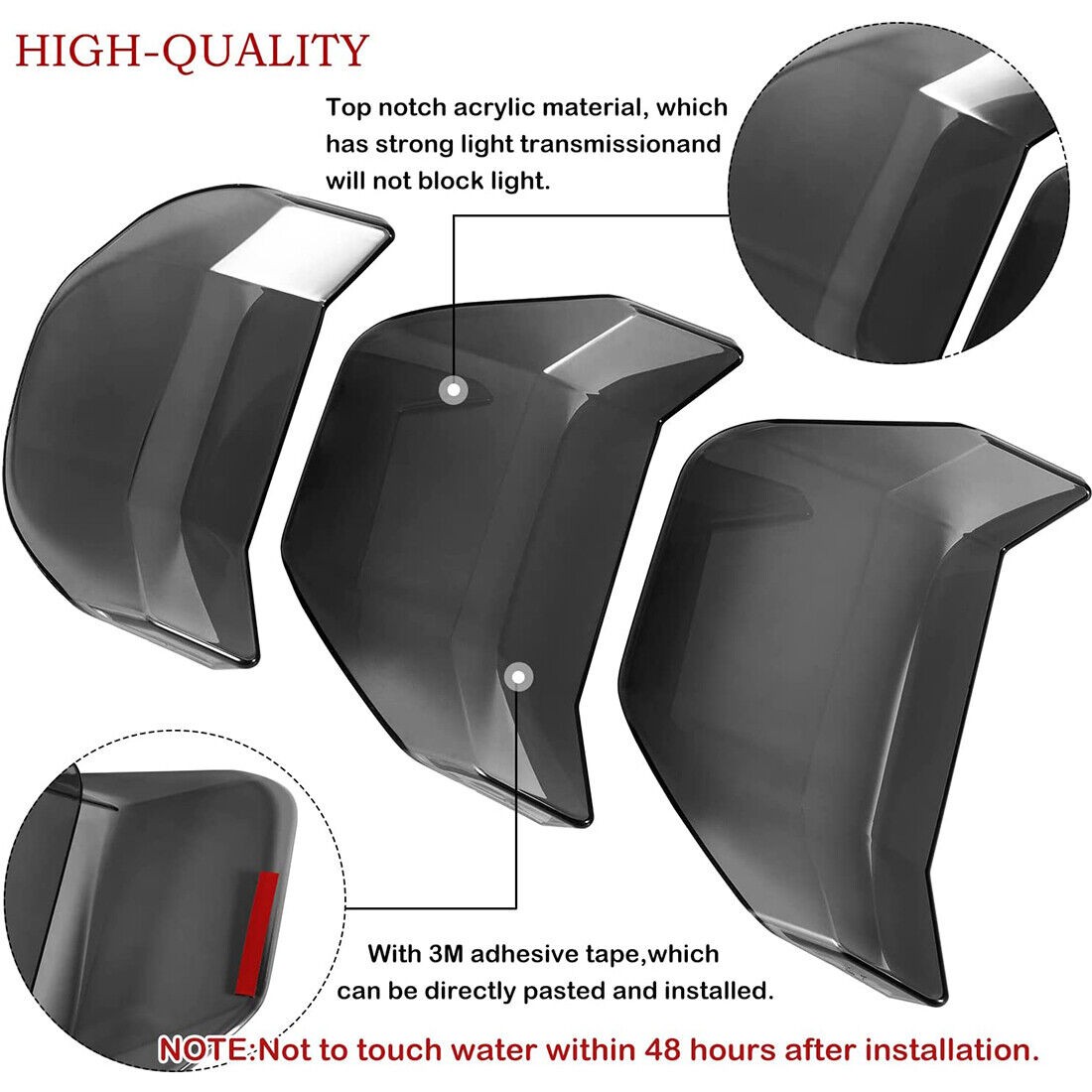 For Ford Mustang 18-22 Accessories Smoked Tail Light Lamp Cover Guard Trim