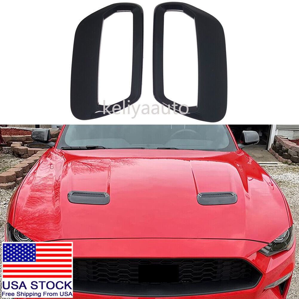 For 2018-2023 Ford Mustang Accessories Exterior Hood Vent Air Outlet Cover Trim
