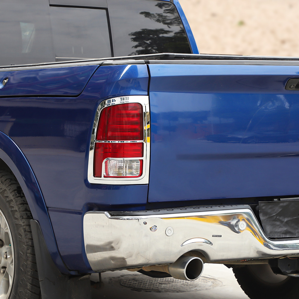 Left & Right Taillight Lamp Cover Overlay Trim Frame Bezels For Ram 1500 2010-18