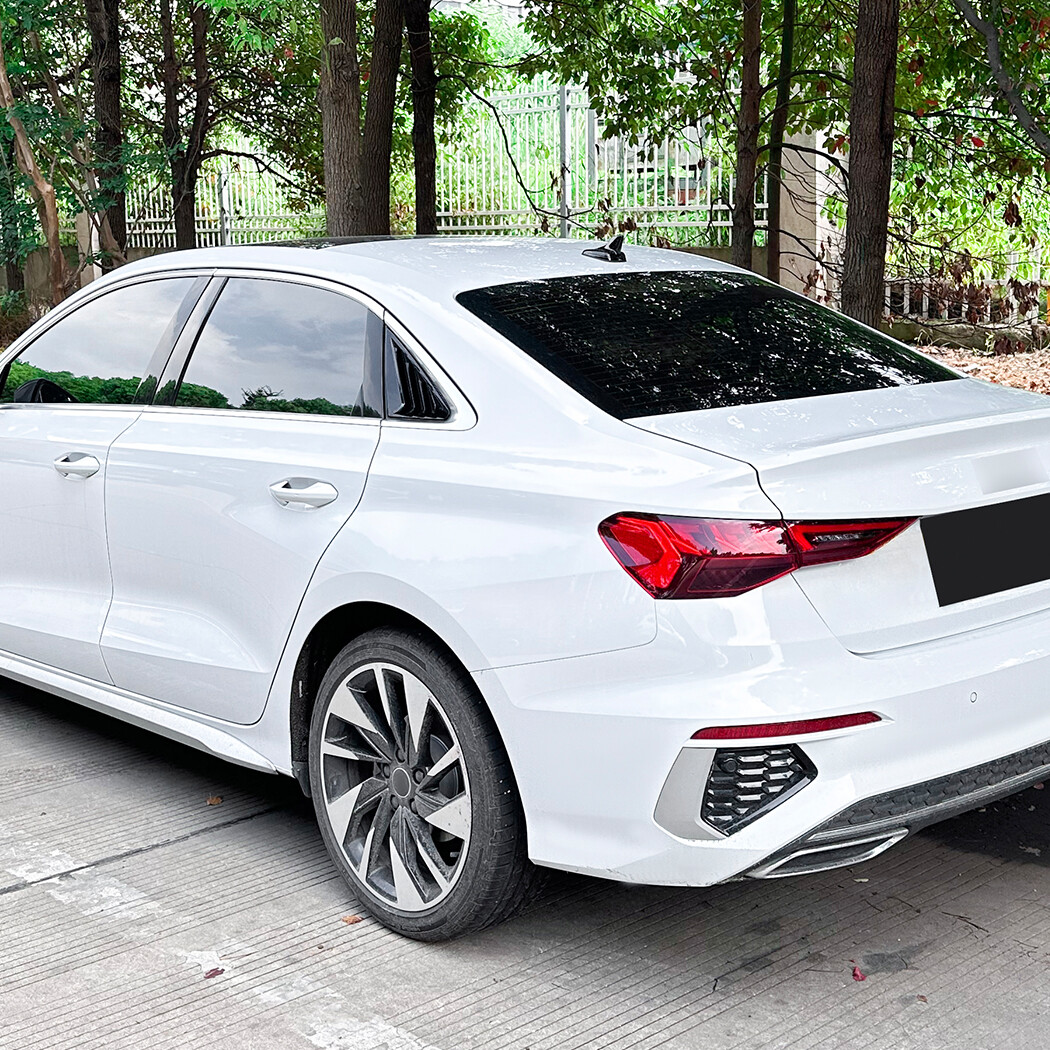 For Audi A3 S3 8Y Sedan 2021-2024 Rear Window Quarter Louver Cover Gloss Black