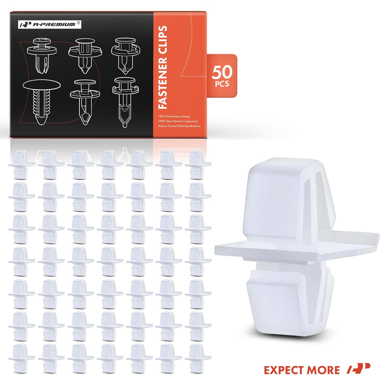 A-Premium 50Pcs 24mm Nylon Rocker Panel Moulding Clip Fastener for Volvo S40 V40