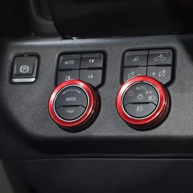 Dashboard Console Adjust Knob Cover Crimson Trim kit For Chevy Silverado 2022-20