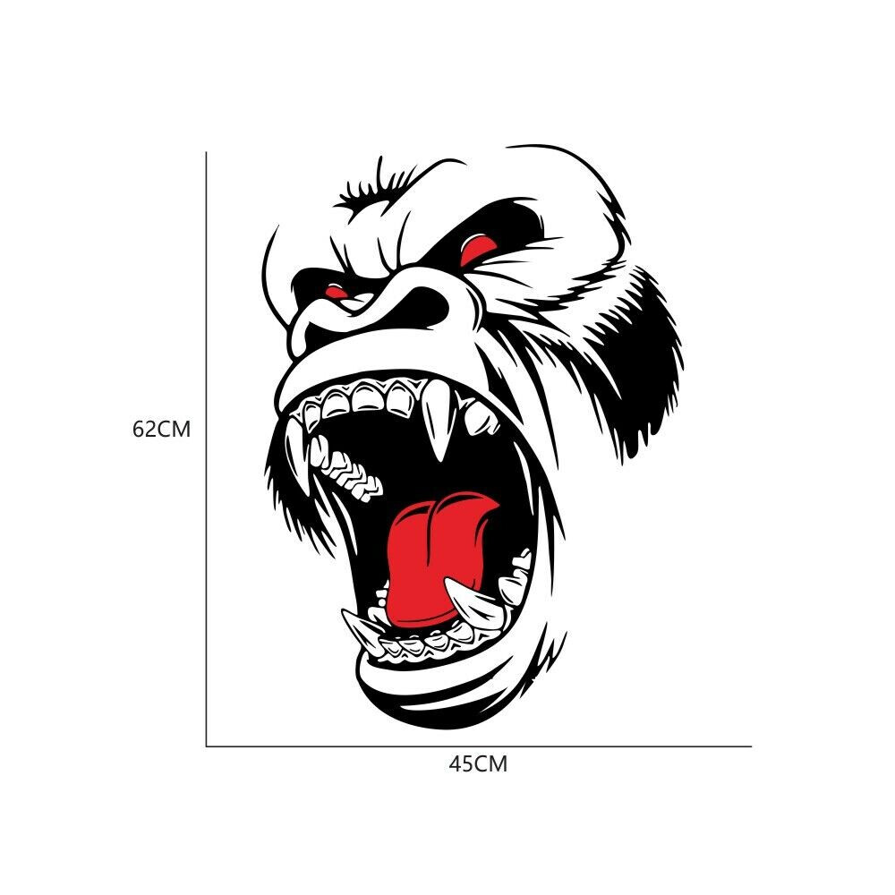 1pc Horror Ape Totem Graphic Hood Side Body Door Fender Vinyl Decals Stickers
