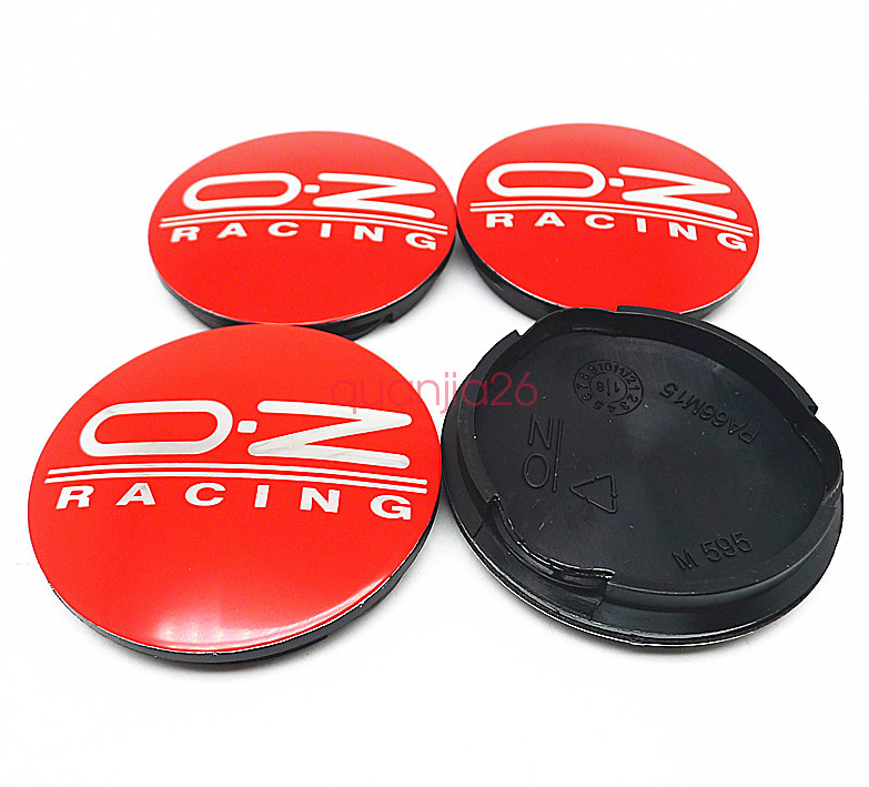 4pcs 62 mm for OZ Racing M595 Red Silver Alloy Wheel Center Rim Caps Hub Caps