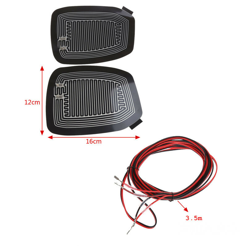 Mirror Glass Heated Pad Defoggers Car Left Right Side Mirrors Quick Warmer Mat