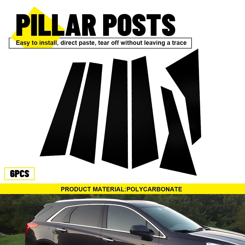 Pillar Post Trims Cover 6PCS Suitable for Black Cadillac XT5 2017-2023