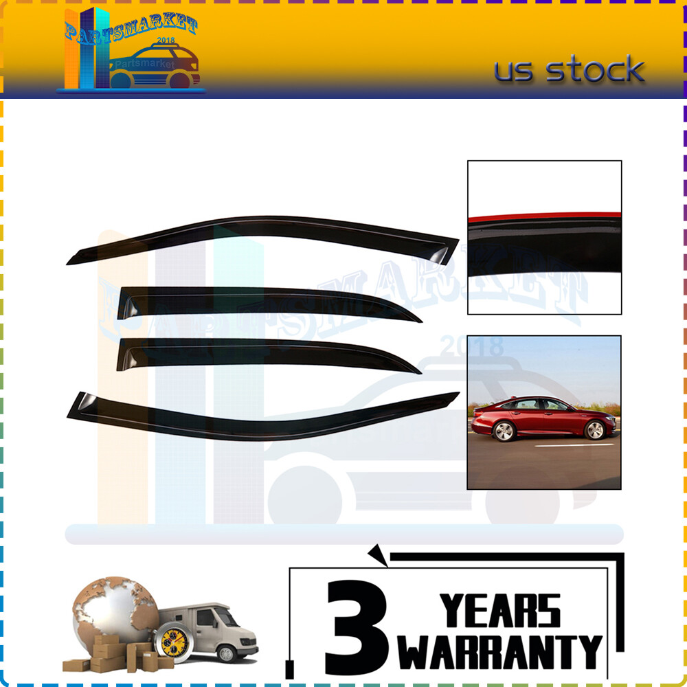 Slim Style Rain Guards For 03-07 Honda Accord Sedan Window Deflectors Visor Vent