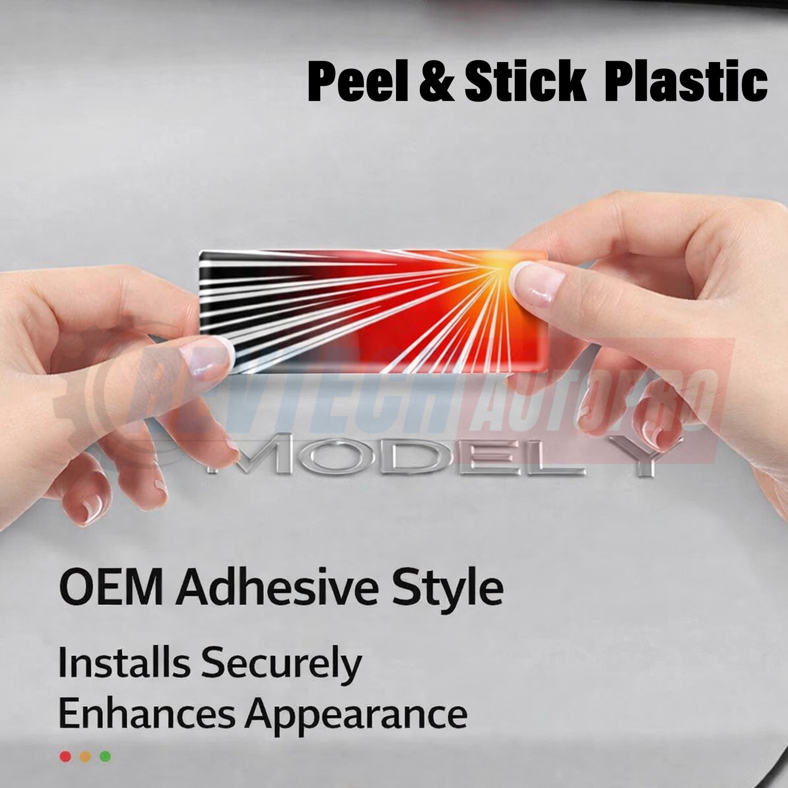 Plastic Plaid Graphic Badge Nameplate Emblem For Tesla Model3 Y S X 1740543-00-A