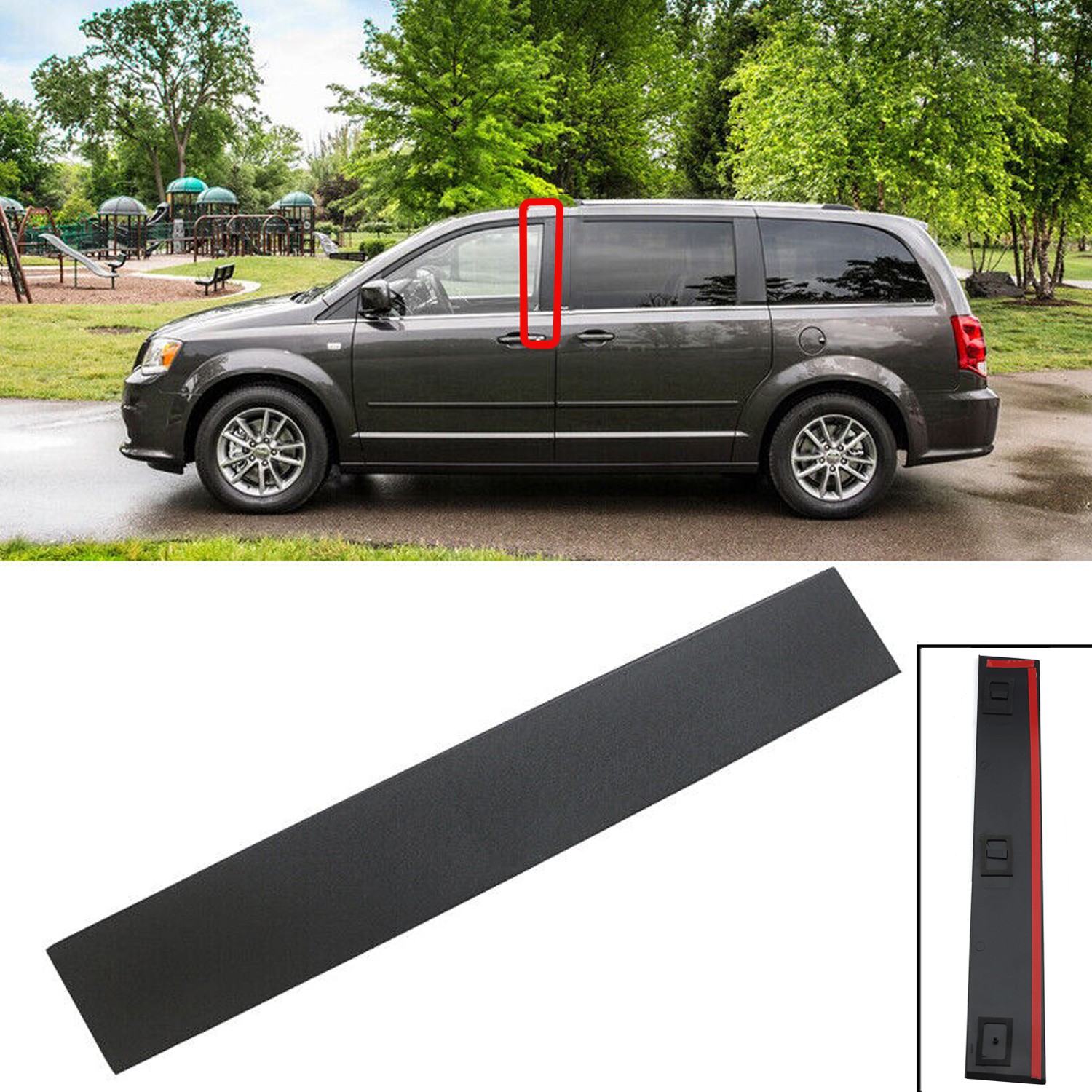 For 08-16 Town Country Grand Caravan Driver Side Front Door B Pillar Applique