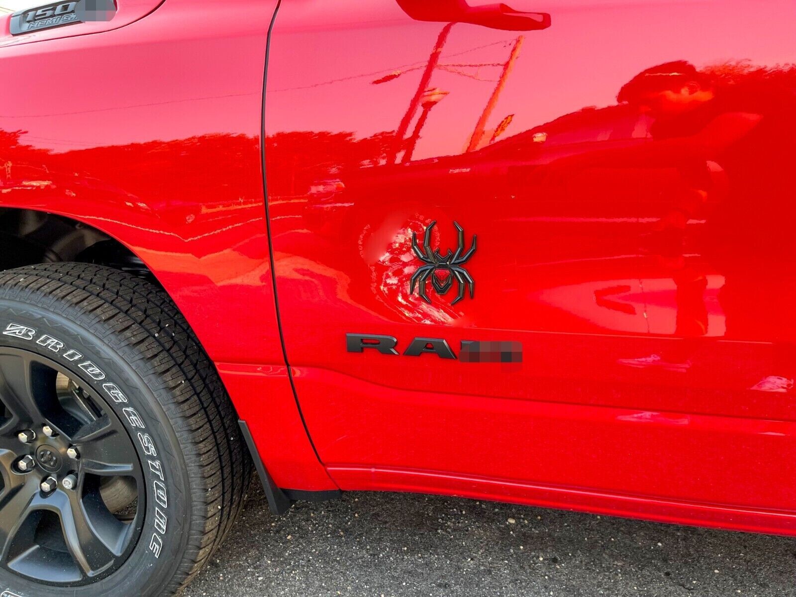 2 X Black Red Spider Emblem For F-150 Silverado Sierra RAM Black Widow Edition