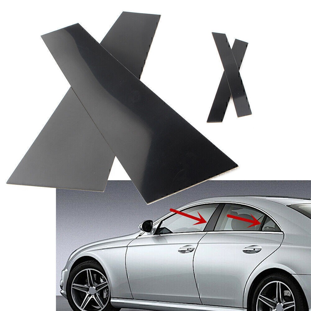 Door Trim Pillar Post Glossy Black Cover FOR MERCEDES CLS C219 06-11 (4pcs/Set)