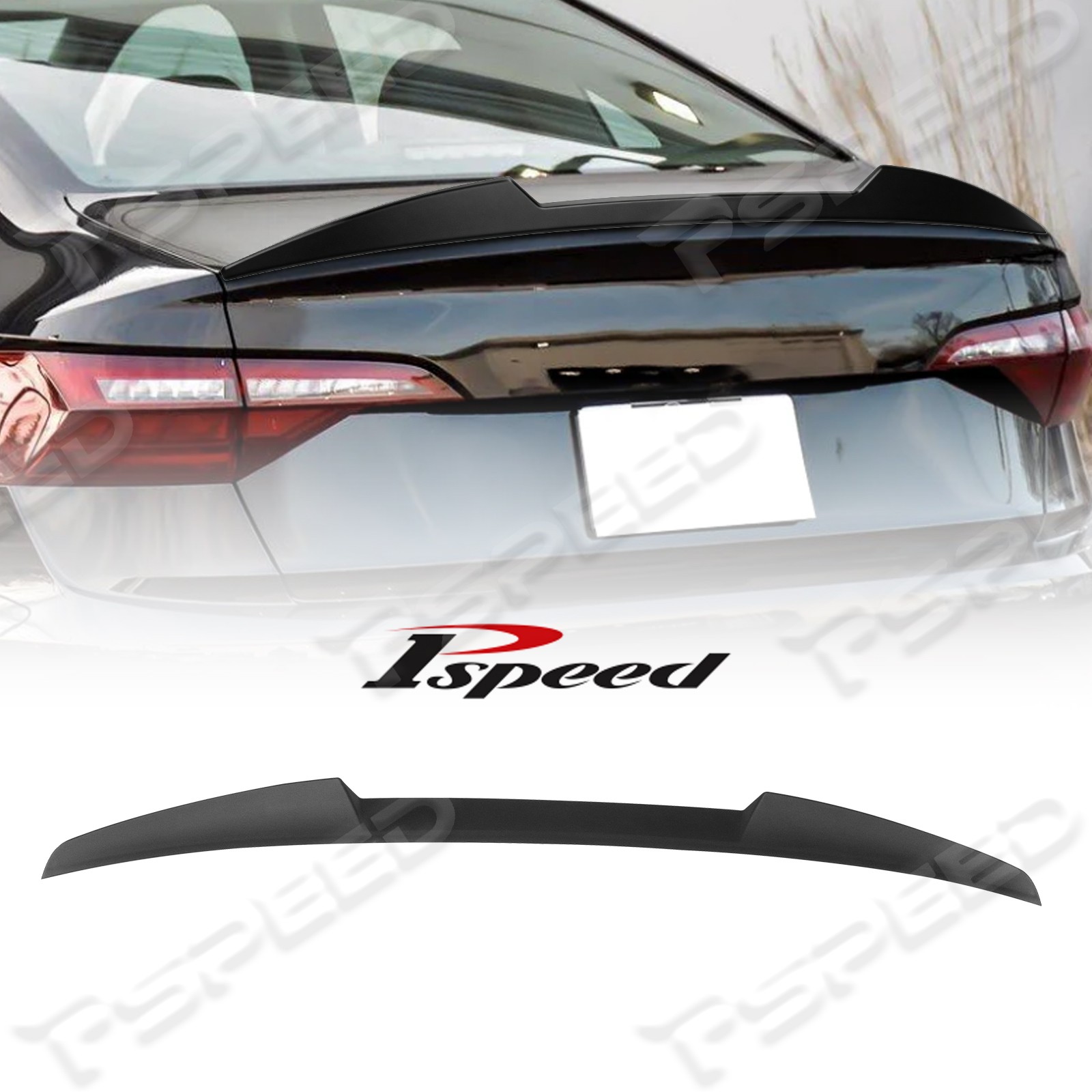 Matte Black For 2011-2018 Volkswagen Jetta ABS Rear Trunk Spoiler Lid Wing Trim