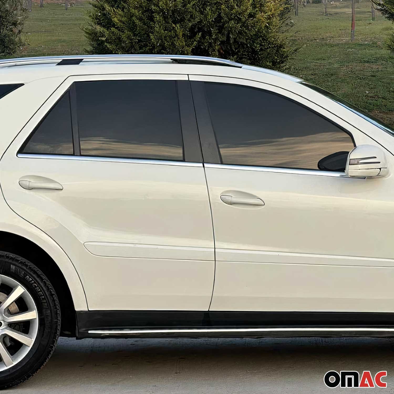 Window Molding Trim Streamer for Mercedes M Class W164 2005-2011 S. Steel 4x